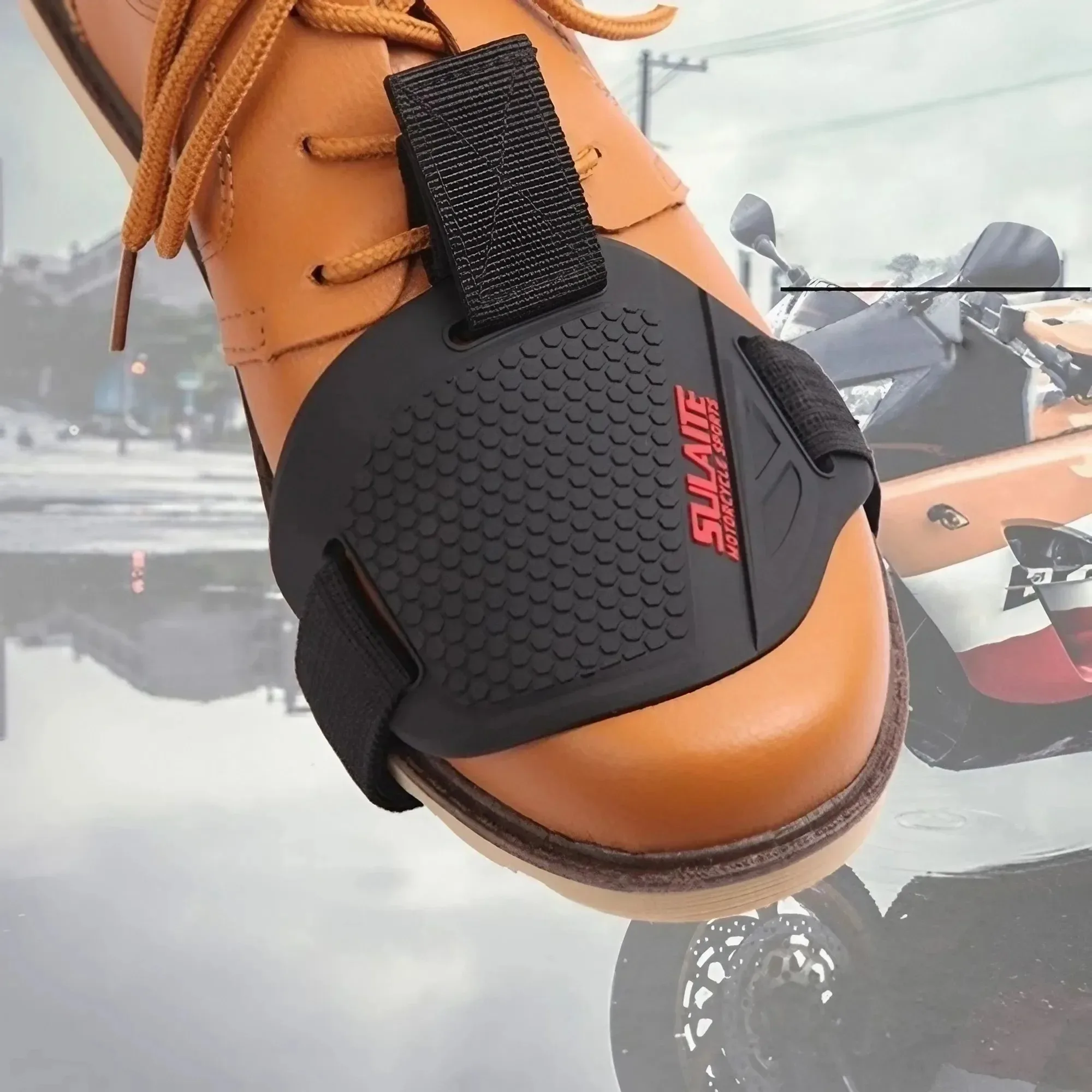 Motorcycle Rear Box Cover Protector Rubber, Protects Gear Shift Shoes, Prevents Wear, Suitable for Motorcycle Riding