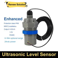 Sonda sensore di livello ad ultrasuoni IP68 4-20 ma RS485 distanza 10 metri serbatoio olio combustibile acqua trasmettitore di profondità liquido senza Display