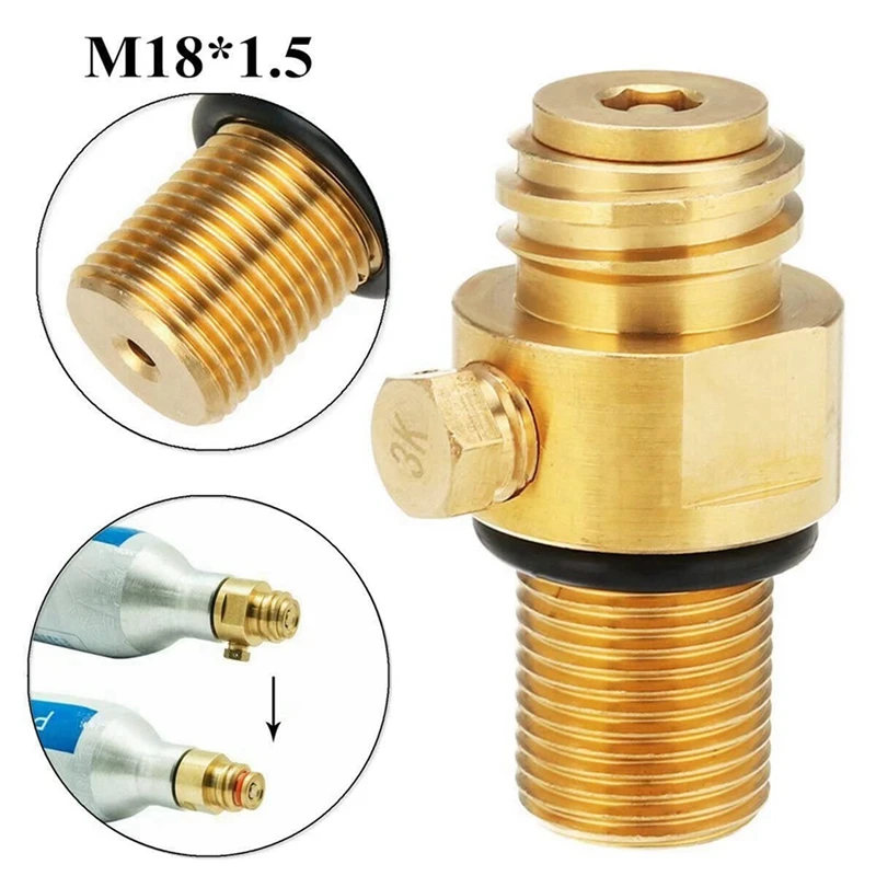 2Pcs M18X1.5 Refill CO2 Valve Adapter Thread Converter Replacement For Sodastream