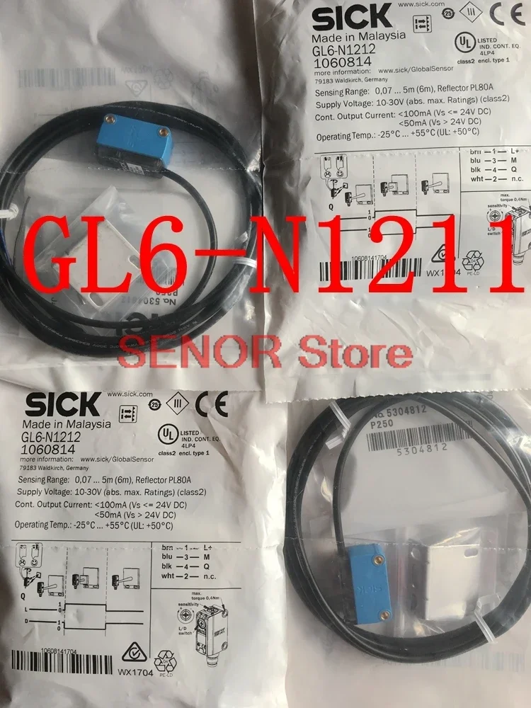Spot new original mirror reflection photoelectric switch GL6-N1211 article number 1059923