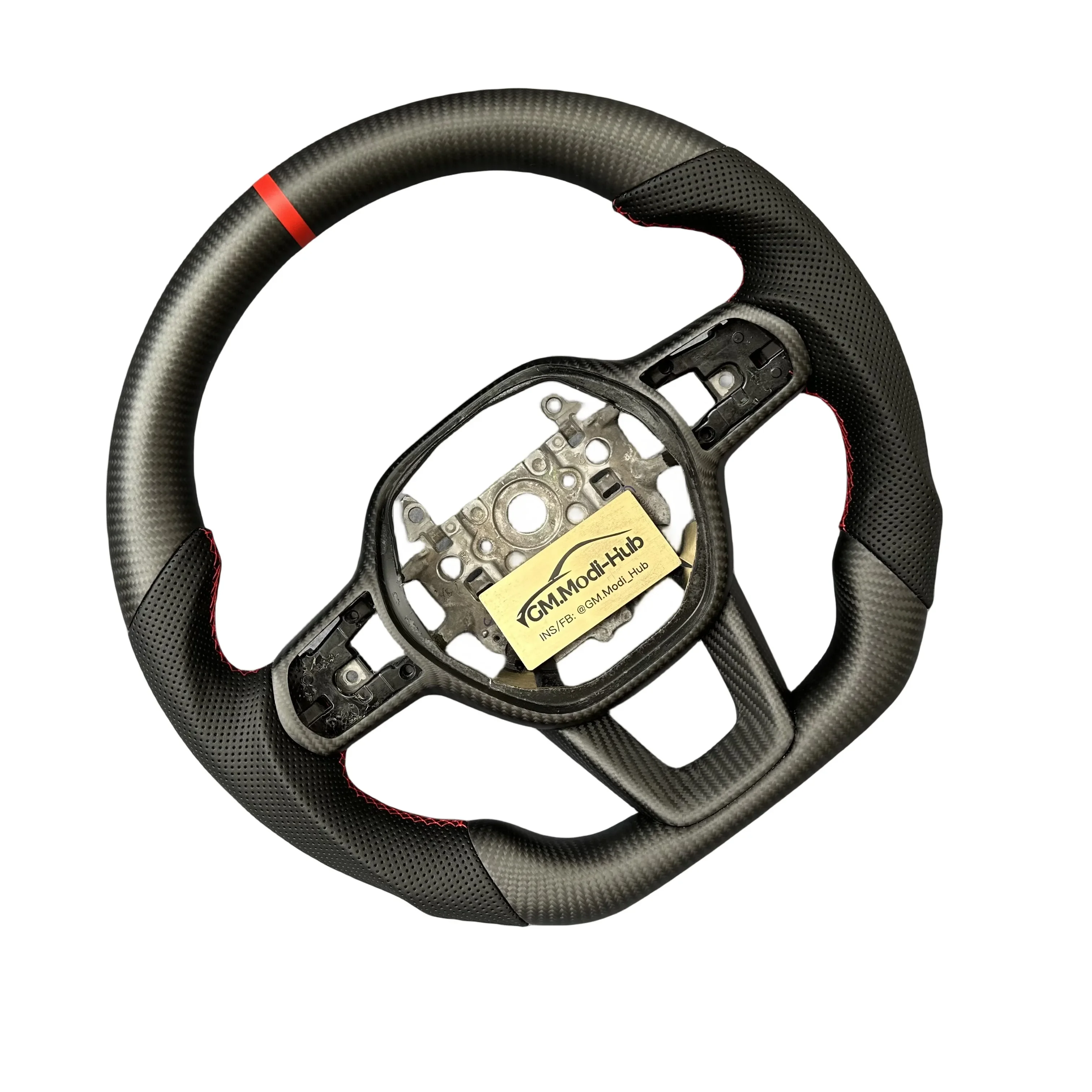 GM.Modi-Hub Real Carbon Fiber Car Steering Wheel For  11th gen Civic 2022 2023 2024 2025 Type R FL5 SI