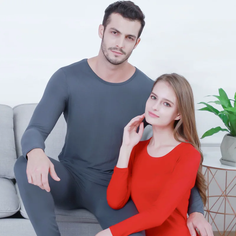 Winter Thermal Underwear Men Women First Layer High Elastic Warm Lovers Seamless Underwear Set Long Johns 3XL AF350