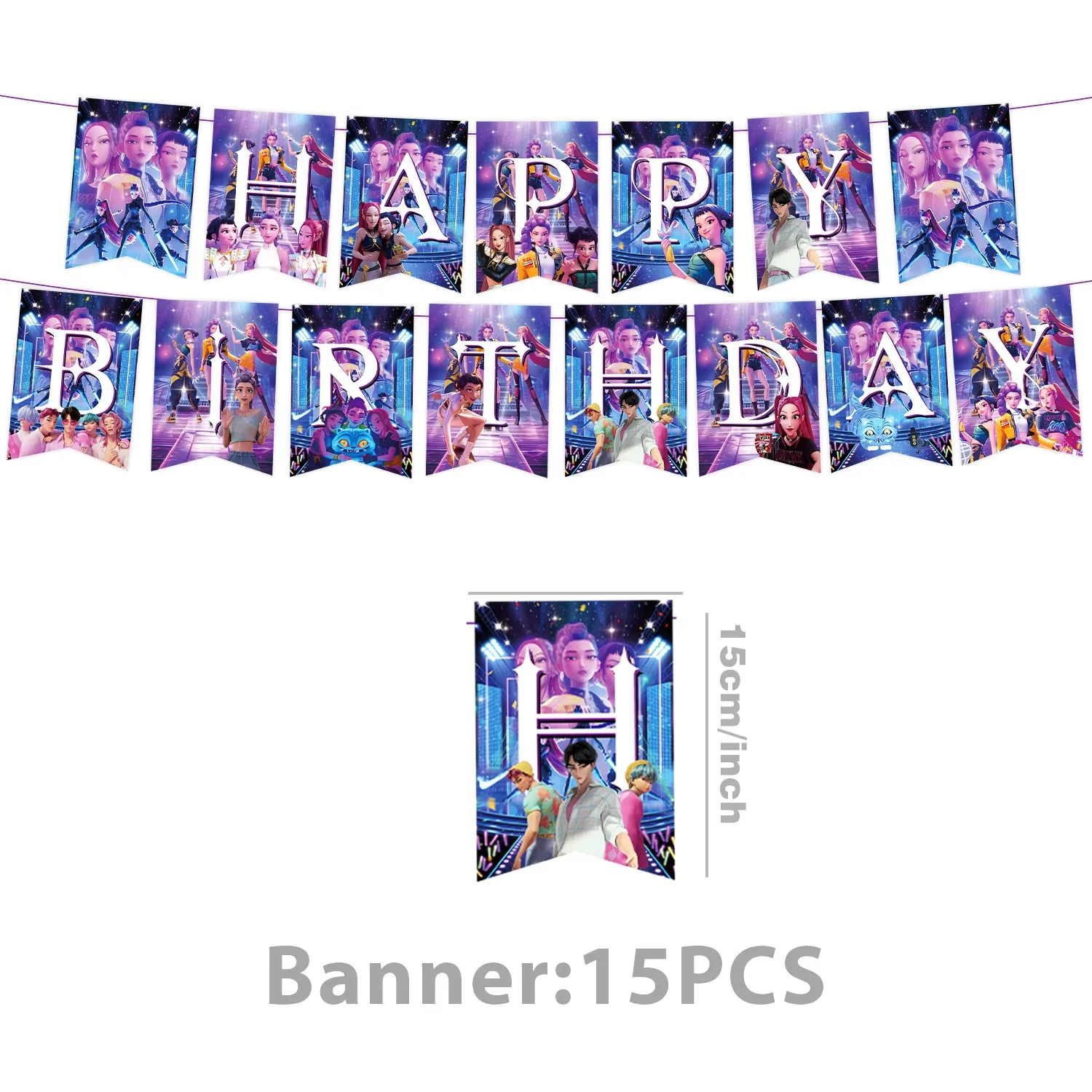 K‑Pop Birthday Party Tableware Set Napkins Tablecloth Paper Cups Gift Bags Plates Balloons Cake Toppers Baby Shower Supplies view 6