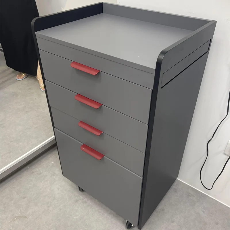 Modern Luxury Professional Hair Salon Equipment Working Trolley 2 Layer Portable And Foldable Saloon Trolley With Wheel