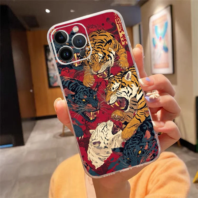 

Phone Case For iphone 17ProMax 17 Pro 16 15 14 13 Pro Max 17 Air 15 16 Pro 15Plus Tiger Art