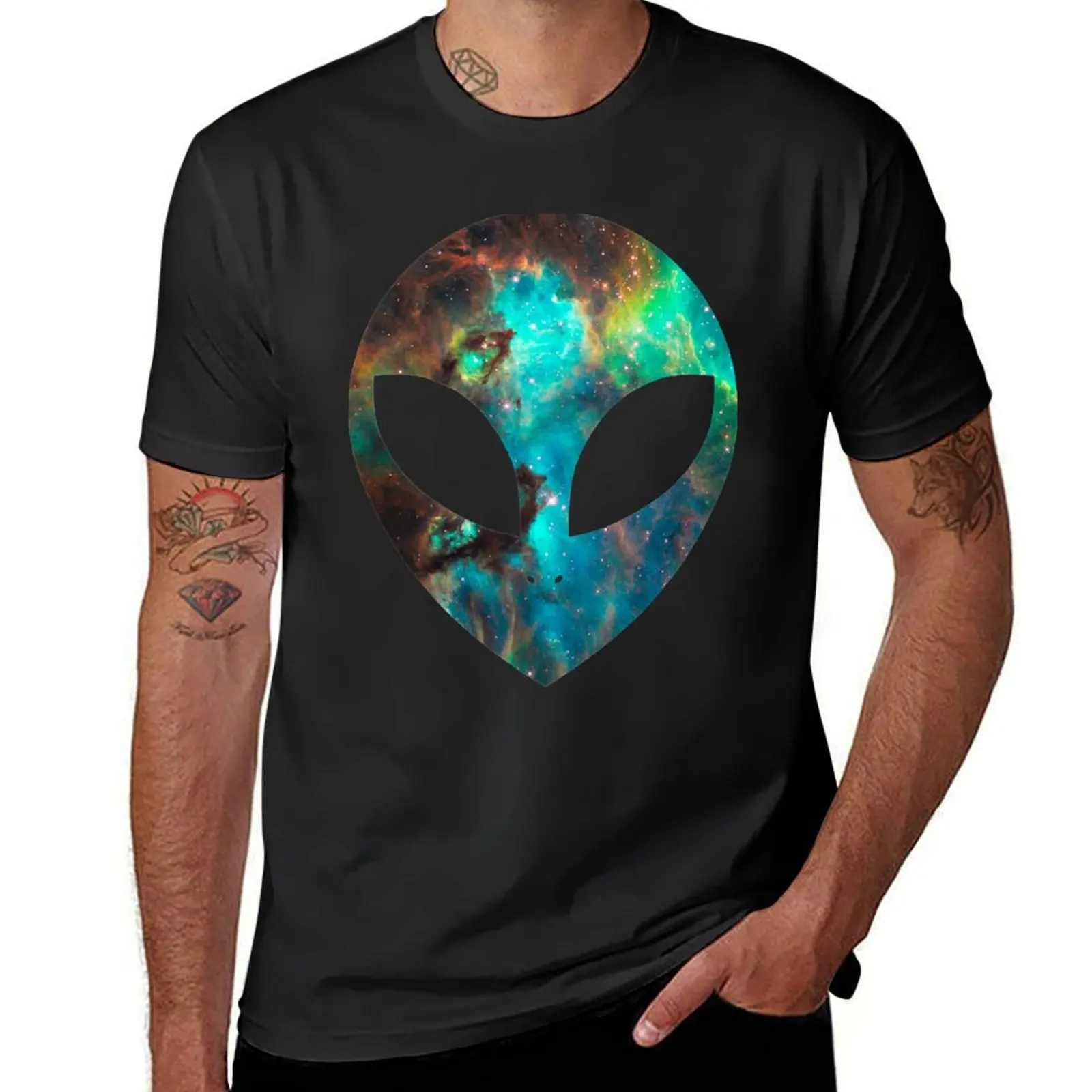 Alien Head T-Shirt summer clothes summer top blacks oversized t shirts for men