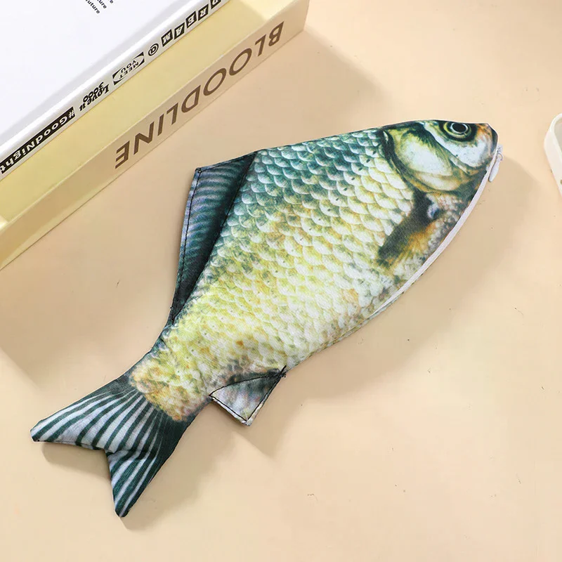 Case Large Capacity Pencils Pouch Cute Pencil Bag Funny Back To School Acsesories Gift Creative Simulated Salted Fish Pencil - view 4