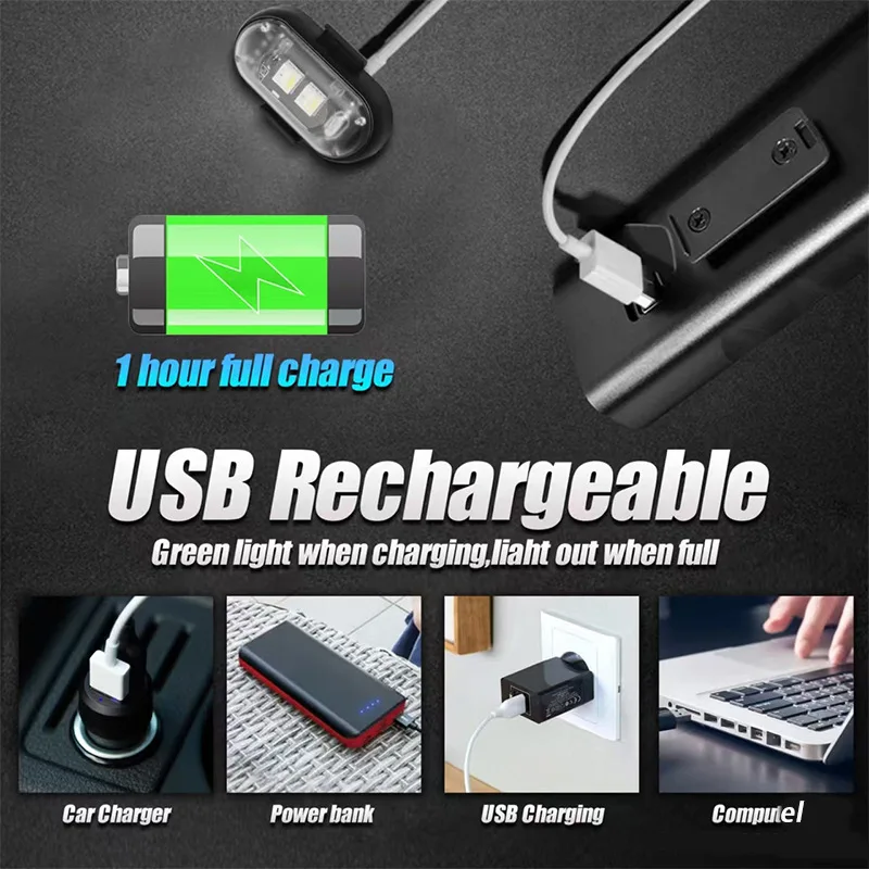 8-Color Car & Motorcycle Strobe Lights - Wireless Remote Control Waterproof Anti-Collision LED Warning Flash Lamp for Cars Bikes