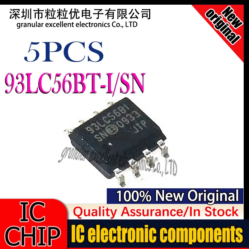5PCS 100% New Original 93LC56BT-I/SN 93LC56B SOIC-8 Spot goods Quality assurance Chip