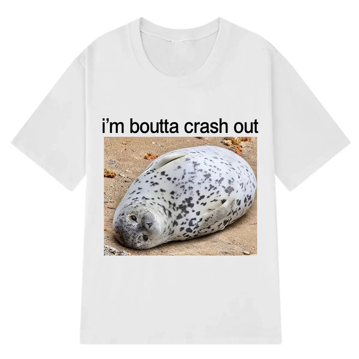 I'm Boutta Crash Out Funny Meme T-Shirt Women Hip-hop T Shirts Summer Short-sleev Casual Loose Oversized T-shirts