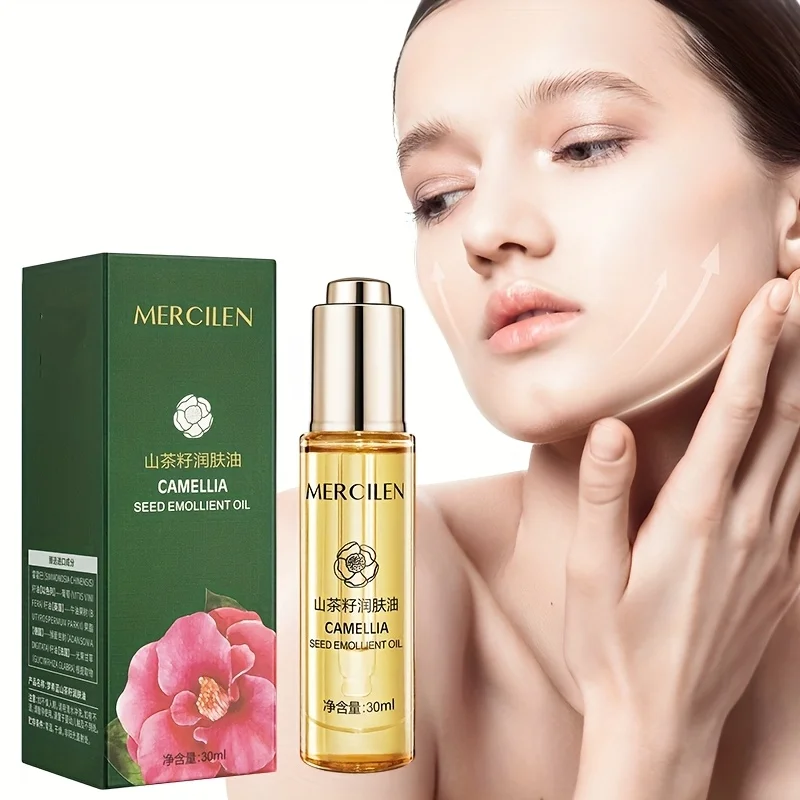 Mercilen Camellia Seed Moisturizing Oil 30ml, Contains Vitamin E, Plant-Derived Squalane, and Various Plant Extracts, Lightweight and Easily Absorbed, Effectively Improves Skin Moisture, Elasticity, and Smoothness, Making Skin Look Younger, Suitable for All Skin Types