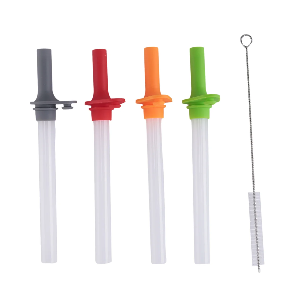 4PCS Replacement Straws with Bite Valve for Zak DesignsKelso 15 OZ, with 1 Brush Reusable Kids Cup Replacement Straws