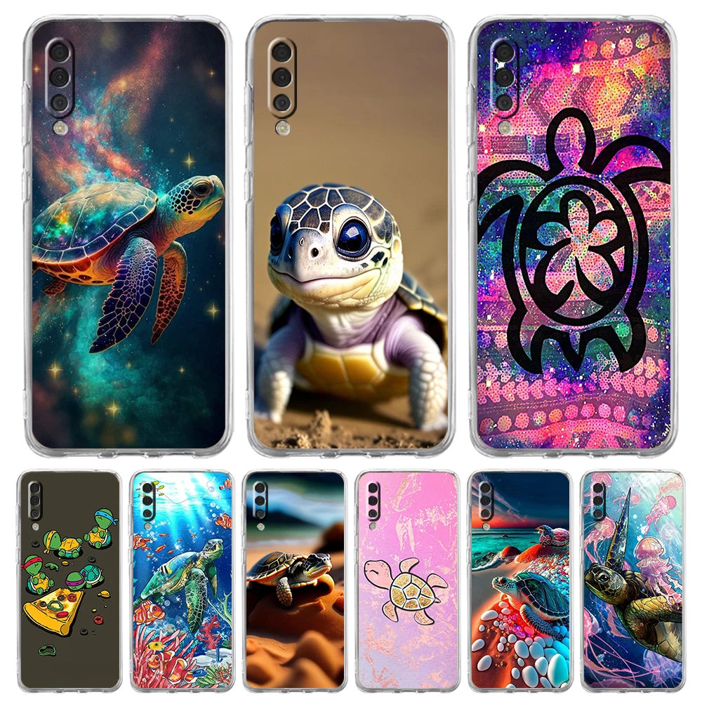 

Cute Little Turtle Transparent Phone Case for Samsung Galaxy A12 A50 A52 A70 A40 A10 A20 A30 A02 A03S A04 Cover Silicone Shell