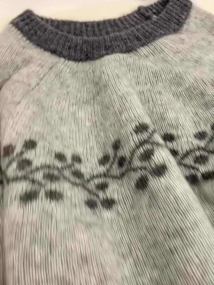 

Серый винтажный женский свитер, весна/осень, новые вязаные пуловеры с круглым вырезом и длинными рукавами, высококачественные элегантные трикотажные топы