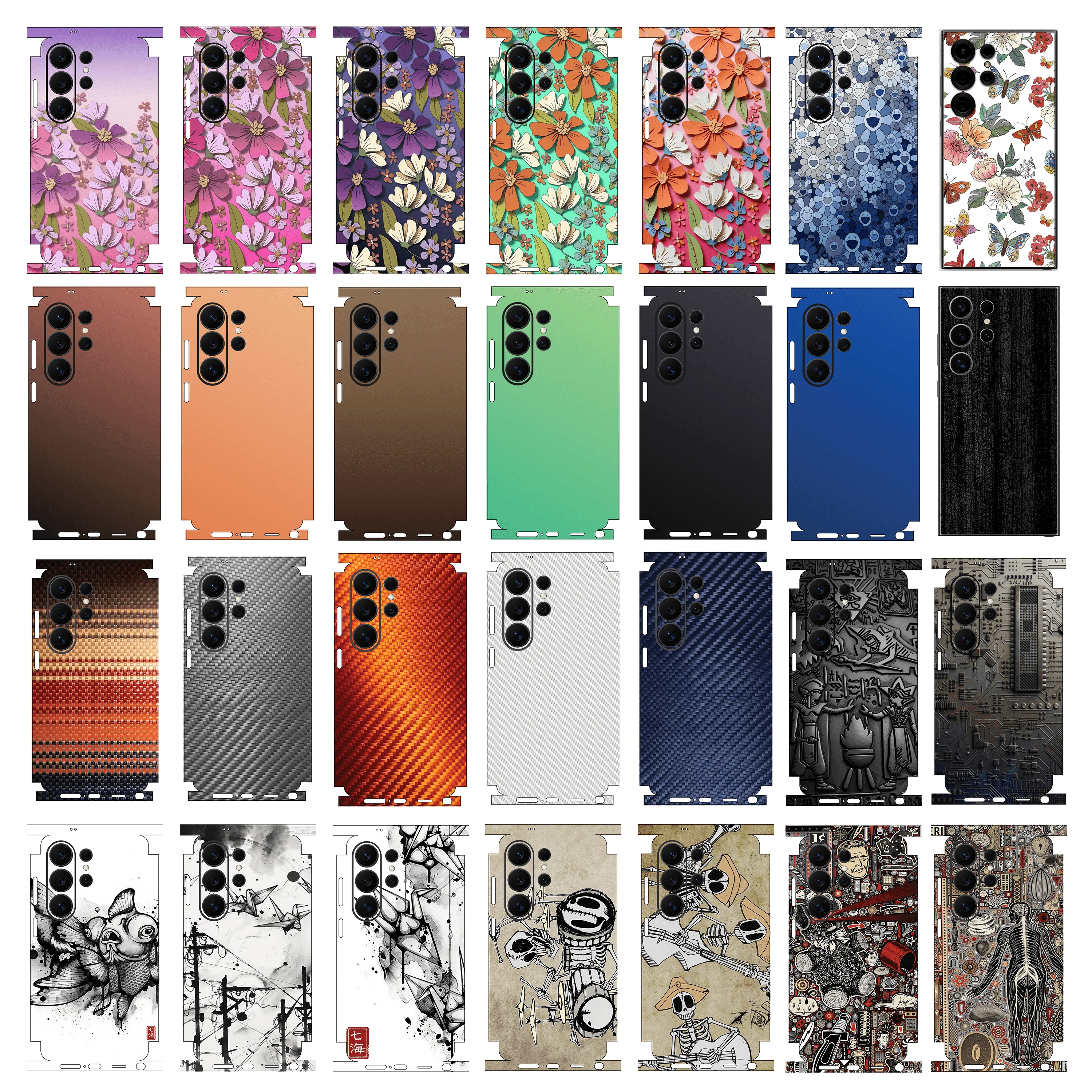 New Color Decal Skin for Samsung  S26 S25 S24Ultra Back Cover Wrap Rear Screen Protector Anti-scratch Durable Sticker