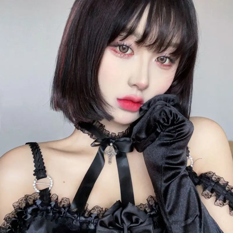 ロリータ-レースとクロスボウのネックレス,パンク,ゴシック,愛らしい,装飾的なアクセサリー