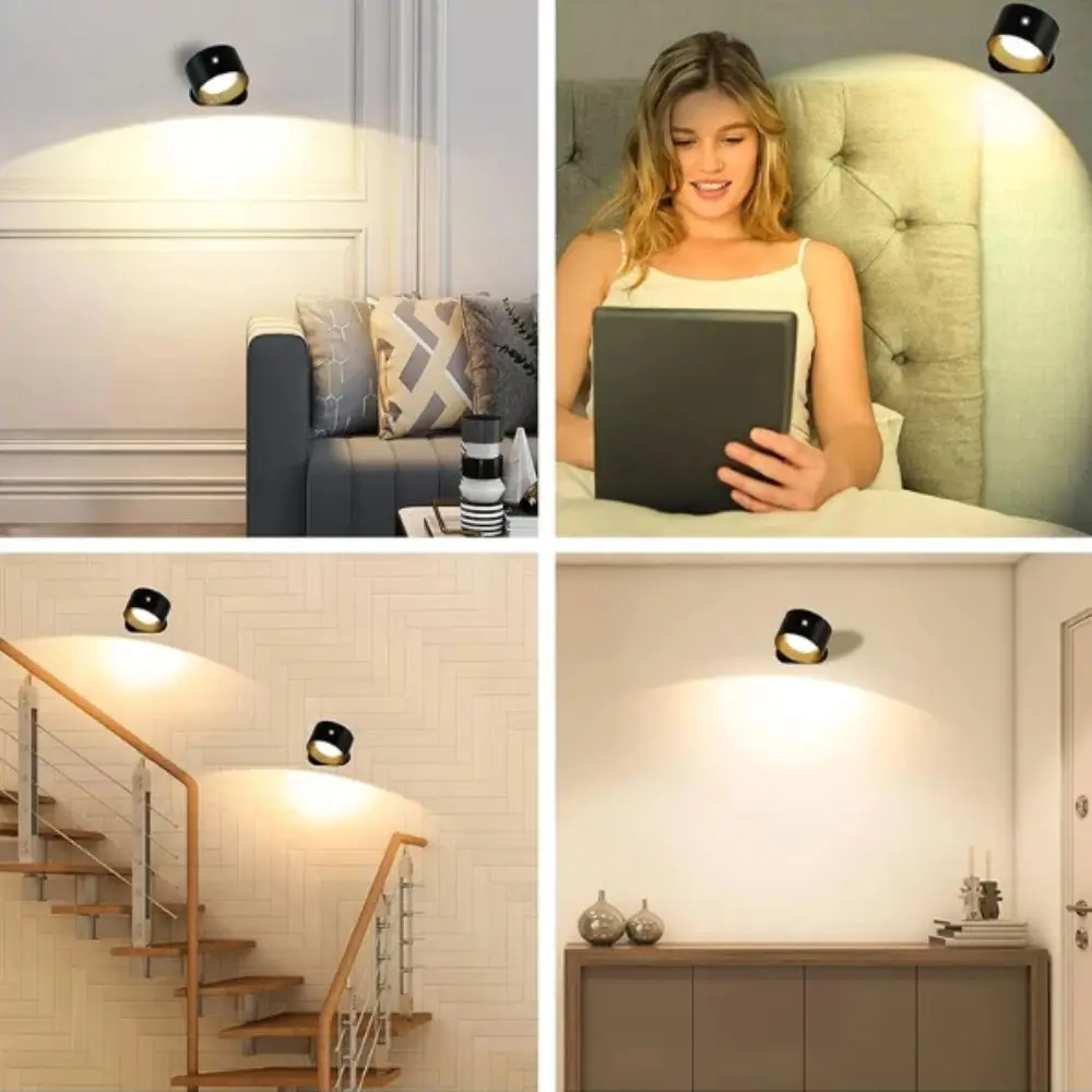3 Color Temperatures Magnetic Rechargeable Wall Lamp 3 Brightness Levels 360° Rotation Wall Lights Touch Control 3 Color Modes