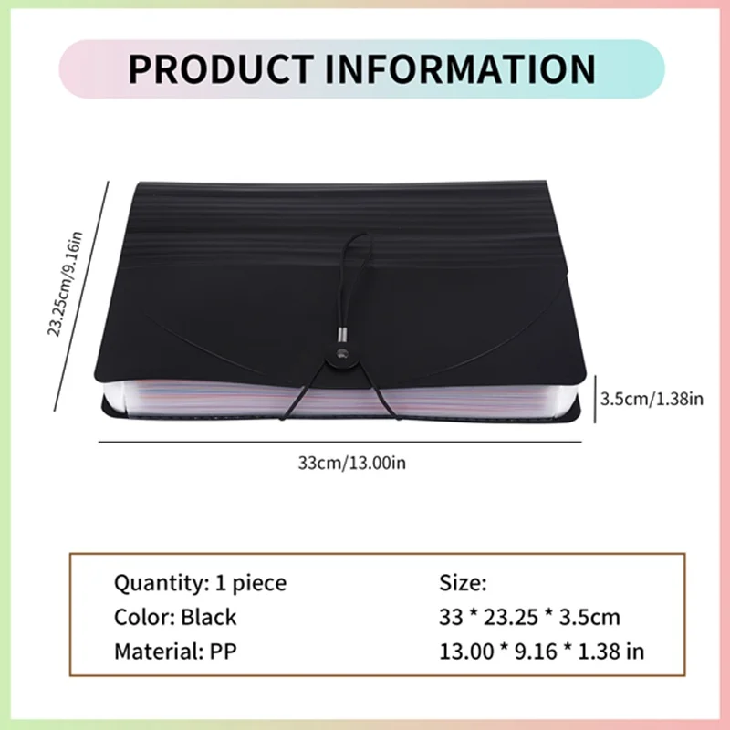 Accordian File Organizer,Expandable File Folder,Portable Accordian Folder Letter Size,For Paper Documents A4 Letter Size