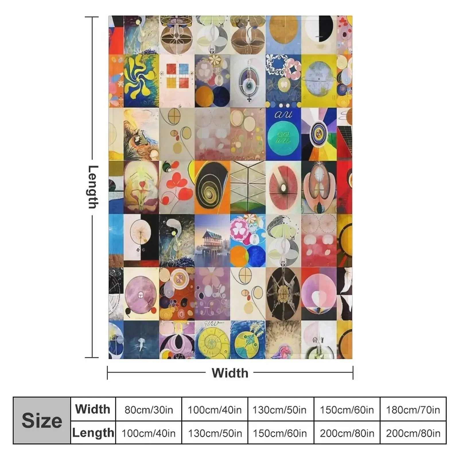 A Collage of Hilma af Klint Artwork Throw Blanket Bed linens Blankets For Sofas Sofa Decorative Sofas Kid'S Blankets