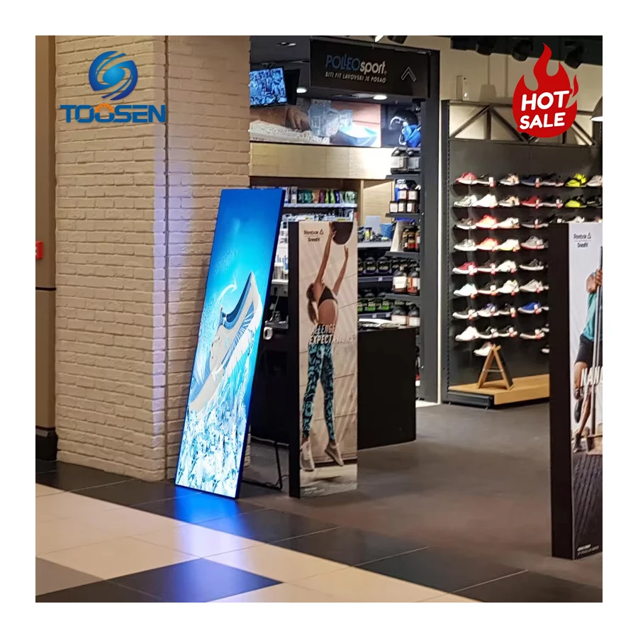 P2 P2.5 Foldable Full Color LED Poster Screen High Brightness Outdoor Indoor Floor Standing LED Display Screen