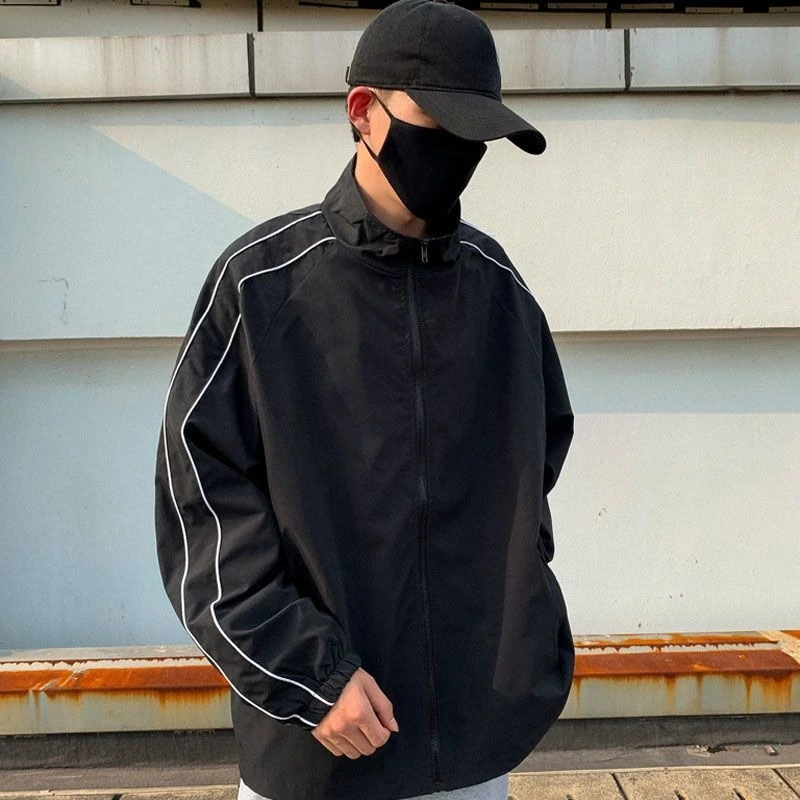 Men's Casual Oversized Baseball Jacket Autumn Winter Street Style Fashionable Loose Fit Couple Hoodie Top for Students