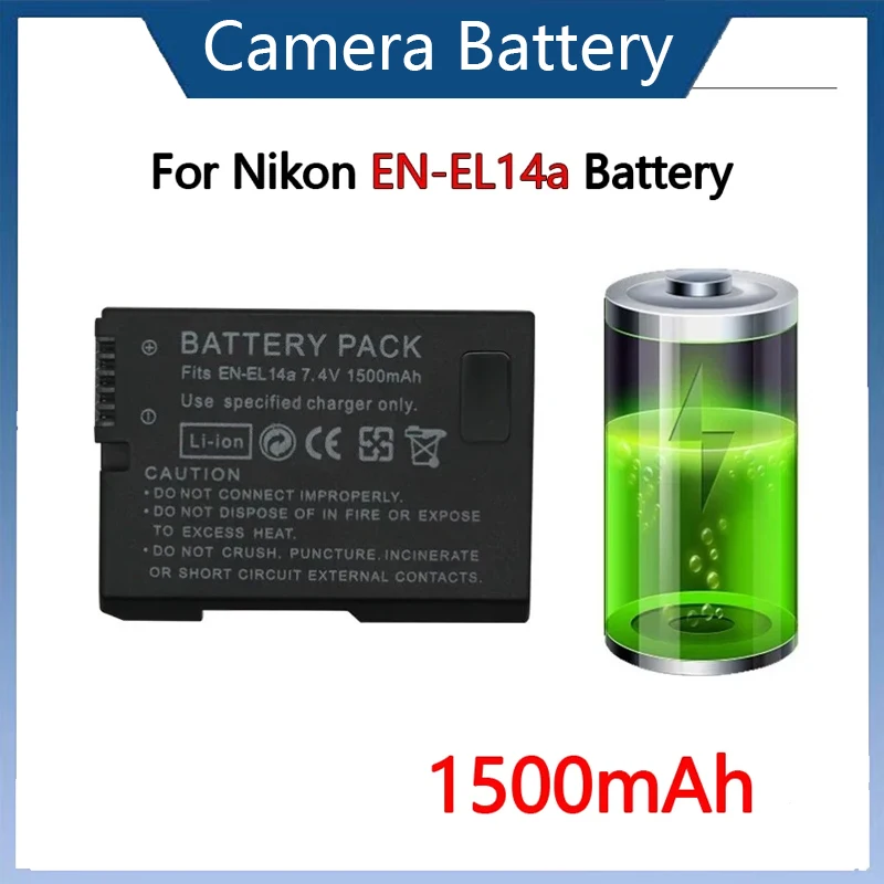 

1500mAh 7.4V EN-EL14a EL14 CAMERA BATTERY EN-EL14 For Nikon P7000 P7100 P7800 P7700 D3100 D3200 D3300 D5200 D5300 D5500 D5600