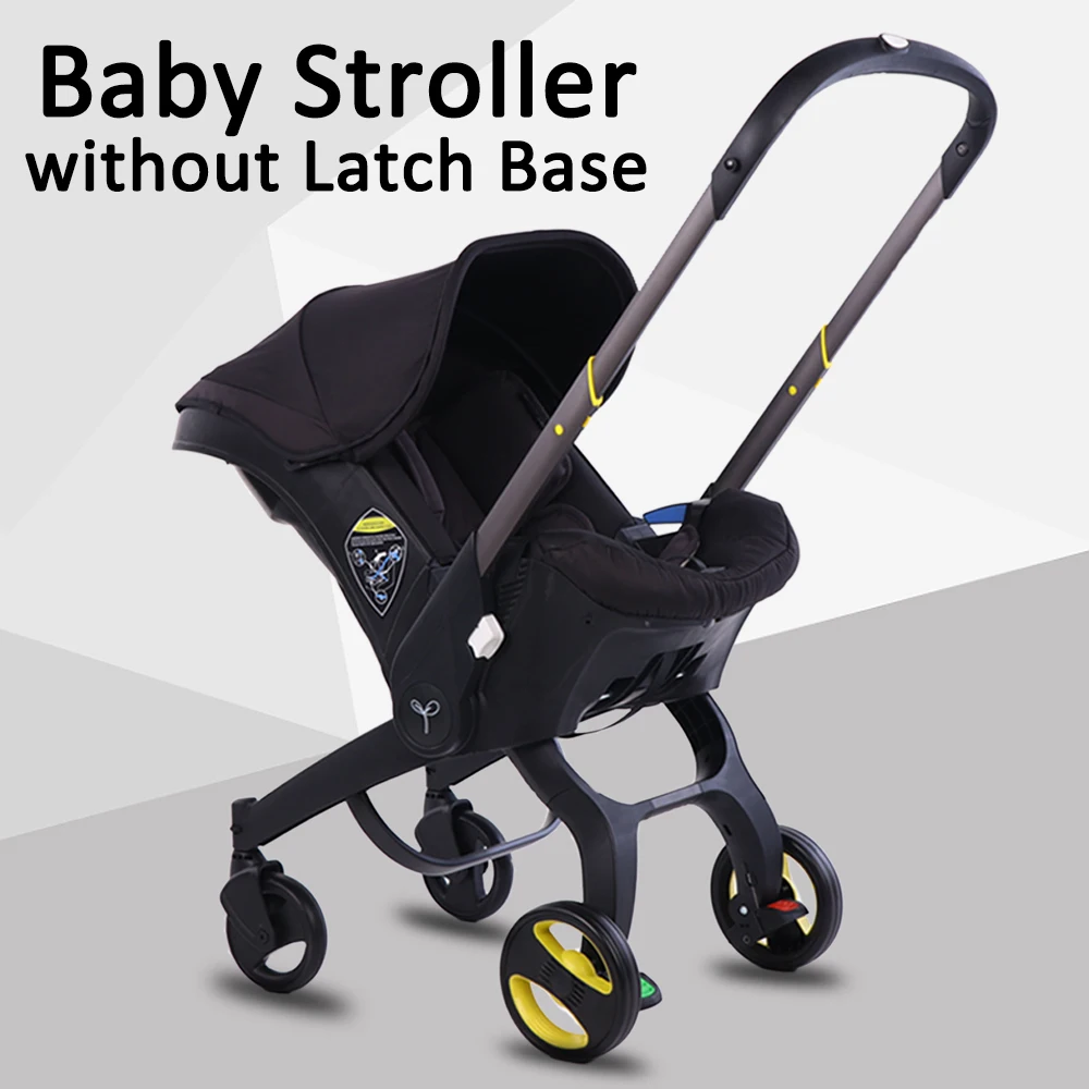 Lightweight No Assembly Baby Stroller Foldable Reversible Pushchair with Canopy Baby Bassinet Carry Cot