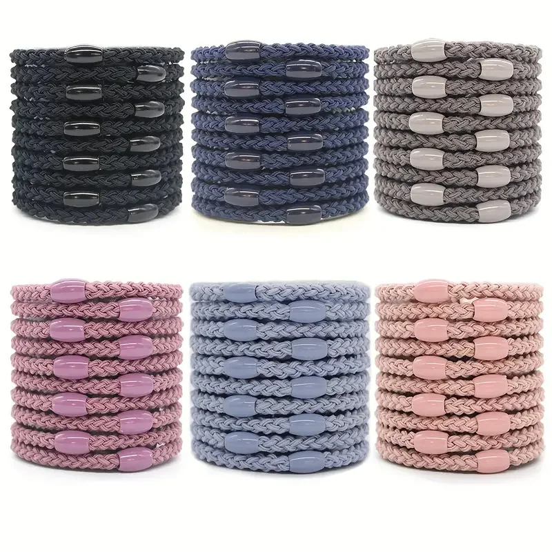 10PCS 6 Colours Available Hair Bands, High Elasticity, Leather Cover, Hair Rope, Hair Accessories, Braided Headbands