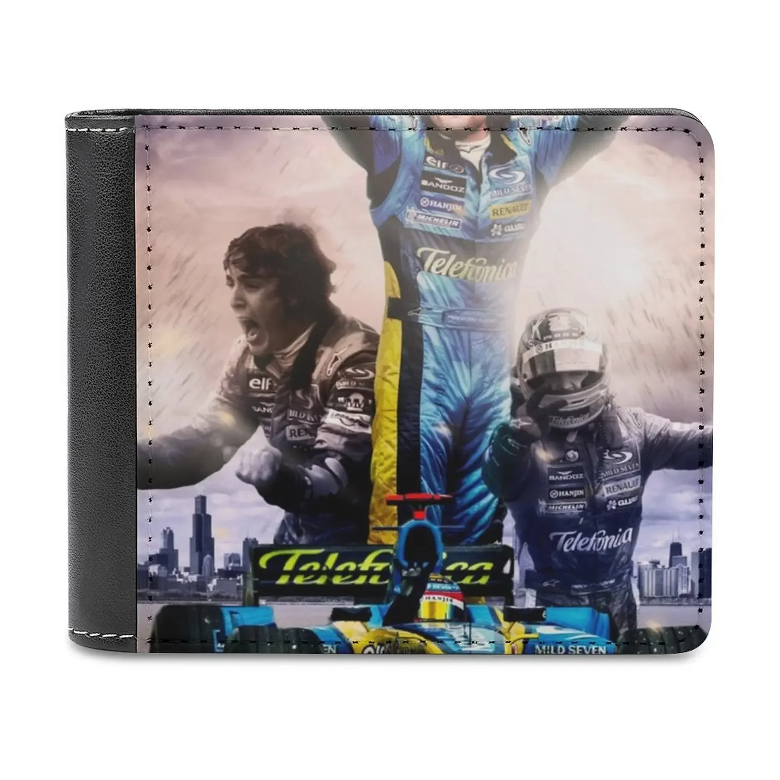 Fernando Alonso World 2005 Leather Wallet Men Slim Purse Card Holder Wallets Money Bag Fernando Alonso Alonso Fa14 The Plan