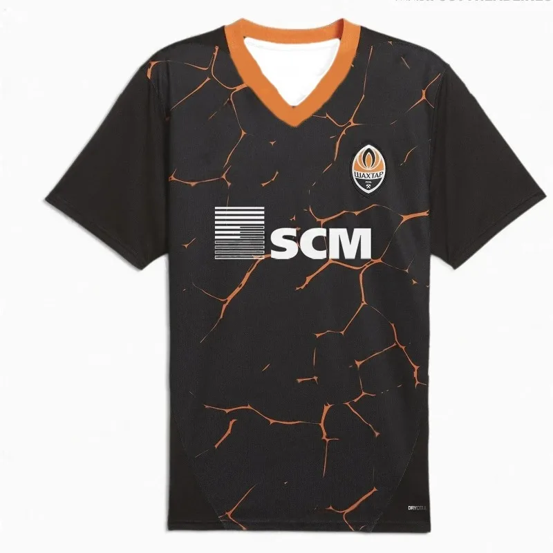 24-25 Aliav Shakhtar Donetsk Home Away Short Sleeved Football T-shirt for Adults and Children, Comfortable and Breathable