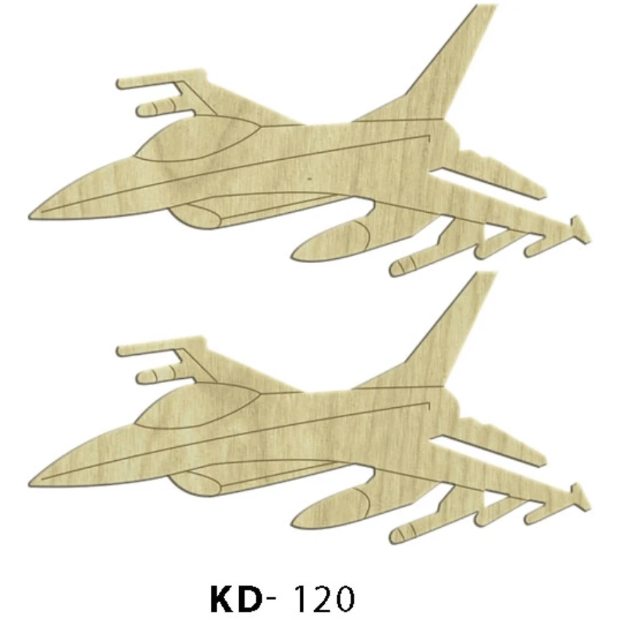 KD120 Fighter Aircraft 2li Set Wooden Package Ornament, Hobby Wood Ornament