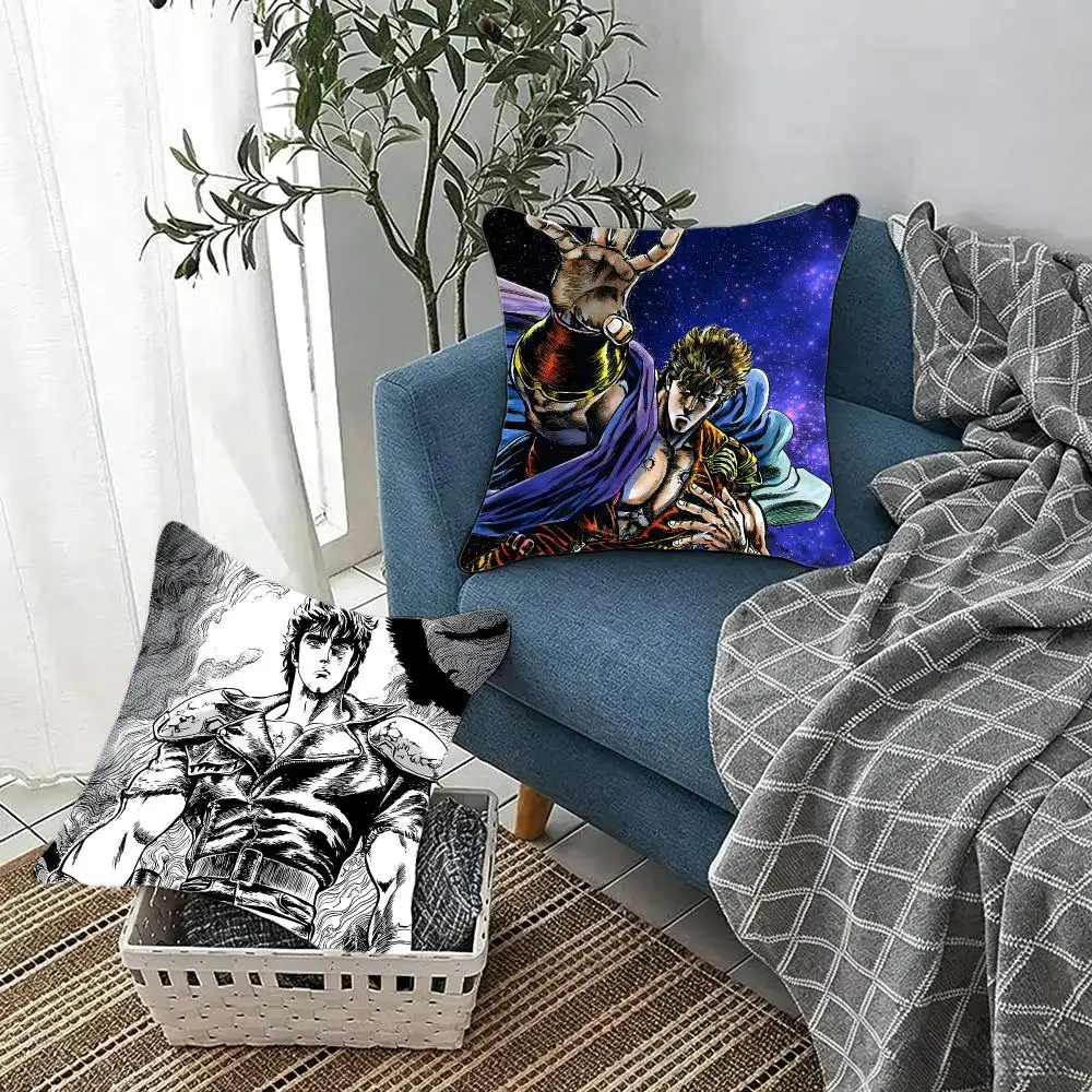 Intense Martial-Arts Anime H-Hokuto no Ken Cushion Cover Fluffy velvet Nordic style plush Living room sofa decorative