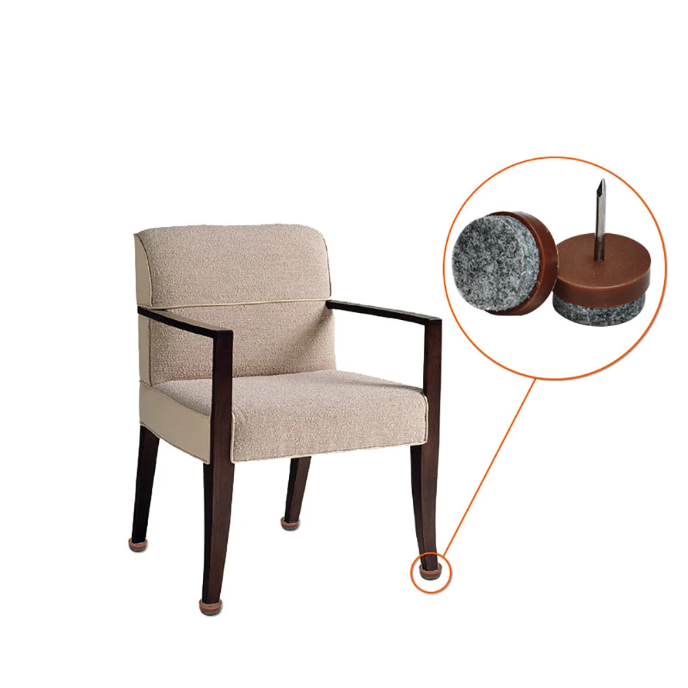20Pcs Screw-on Furniture Felt Pad Nail on Chair Leg Floor Protectors Glide Round Slider Screw-in for Chair Table Furniture