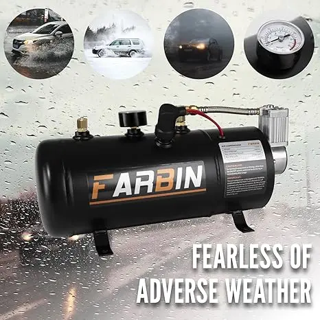 150 PSI 0.8gal Air Compressor 12V Air Tank Can for Train Horn, Air Horn, Inflating Tires, Air Mattresses