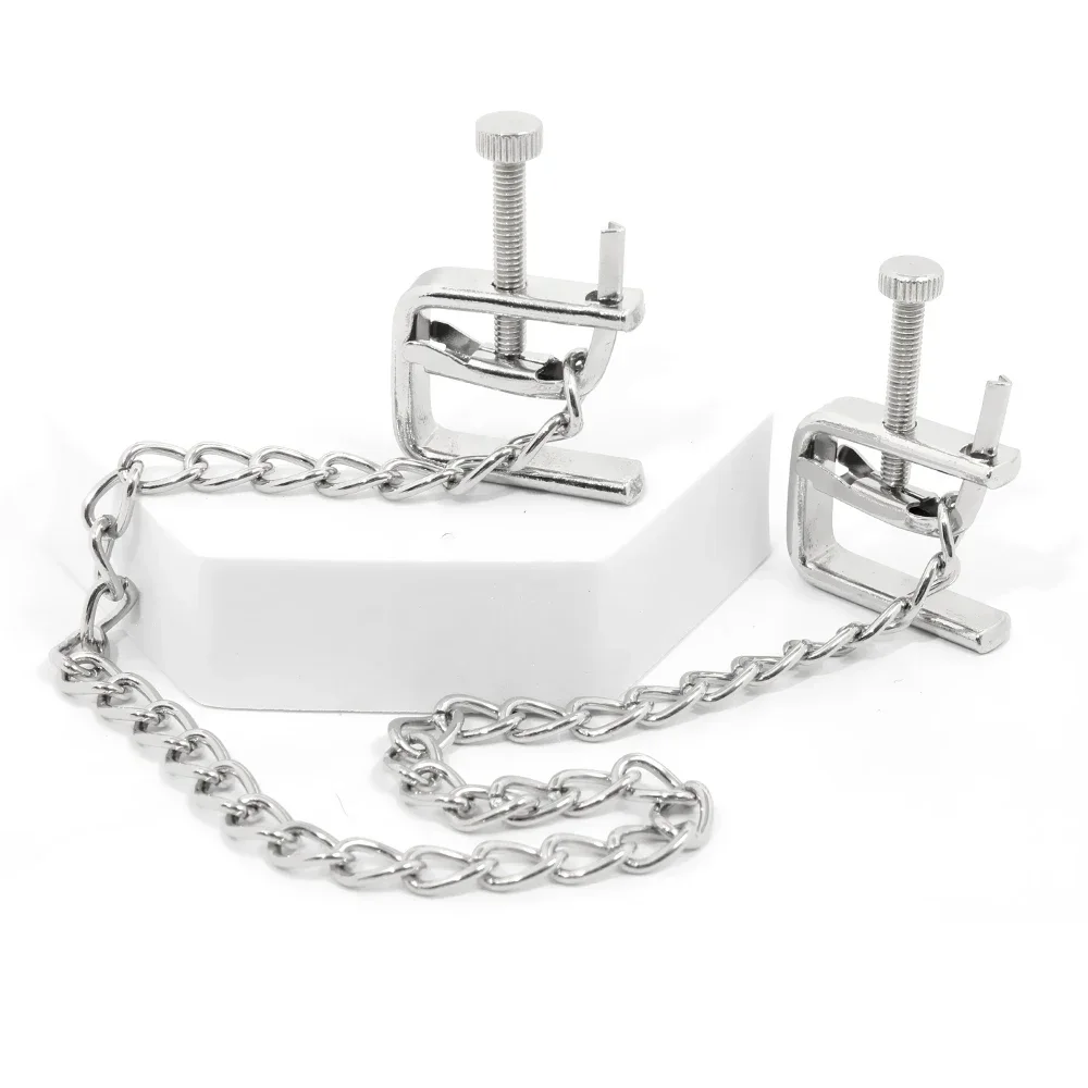 قابل للتعديل سلسلة معدنية الحلمة المشابك BDSM المتطرفة الوثن الرقيق الحلمة كليب السلع الجنسية للكبار ألعاب الجنس أدوات المنتجات المثيرة #6