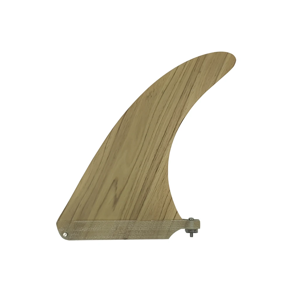 Bamboo Center Single Surfboard Fin 6/7/8/9/10.25inch Longboard Fin SUP Board Fibreglass Surf Fin With Screw StandUP Paddle Sport