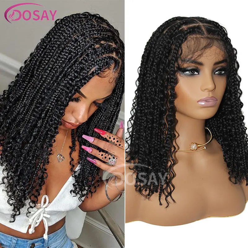 Boho Bob Braided Wigs Synthetic Full Lace Front Wigs 12