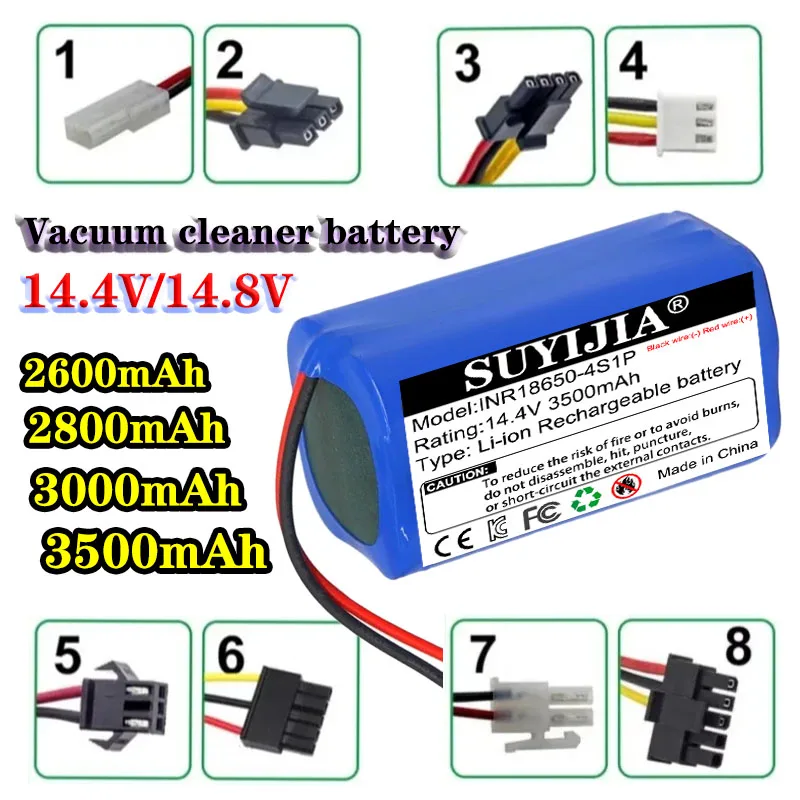 14.4V 3500mAh Vacuum Cleaner Battery for Chuwi/Polaris/Kitfort/DIBEA/Ecovacs DN620/iBoto ILife V5/Genio/Lectroux C30B /Xiaomi G1