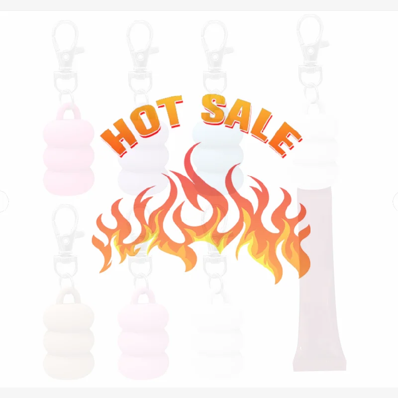 Practical Donut Silicone Keychain Cap Accessories Portable Durable Holder Keychain Compatible For Lipgloss Storage And Balm Cap