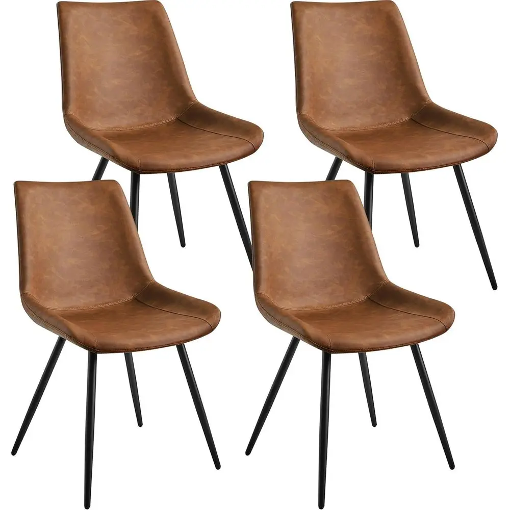 

Dining Room Chairs Set o 4 Century ern Kitchen Chairs with Upholstered aux Leather and Metal Legs or Dining Room, Living Room, B