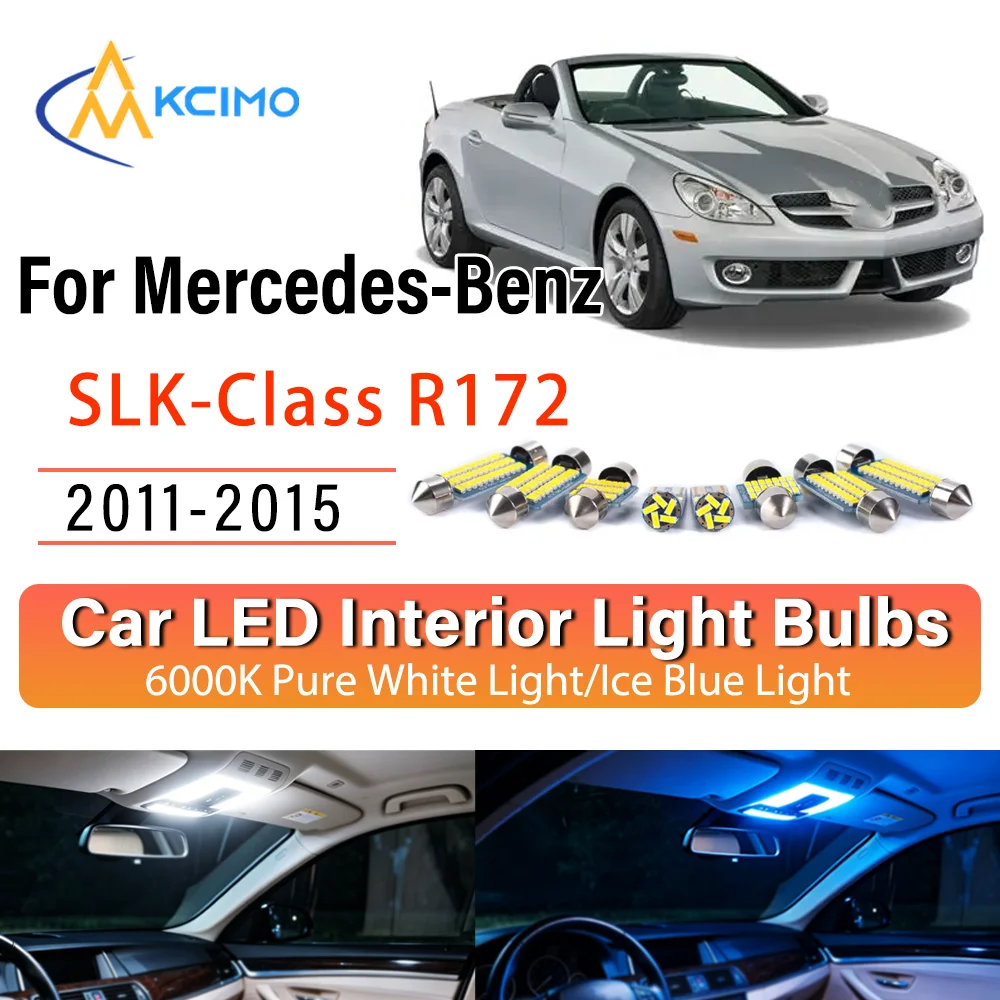 Kit de remplacement d'éclairage intérieur LED à lueur persistante pour Mercedes-Benz SLK-Class R172 2011-2015 – Amélioration des lampes de dôme, de lecture et de coffre