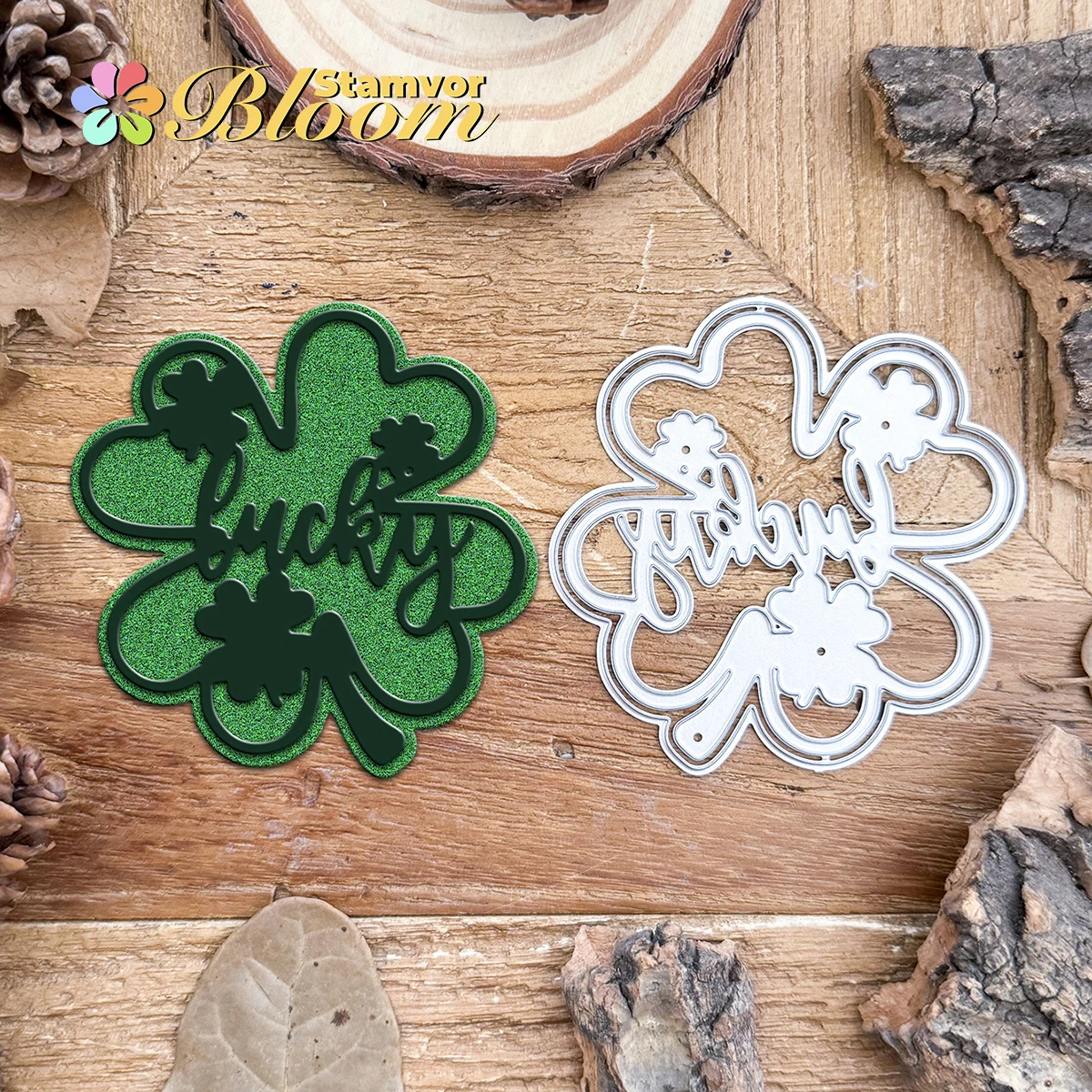 Original Lucky Leaves St. Patrick's Day Titel Metall-Stanzformen, Scrapbooking, dekorative Prägung