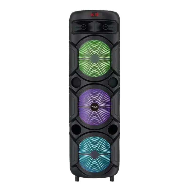 Three eight-inch color light speakers, home KTV card insertion, wireless microphone, Bluetooth speaker