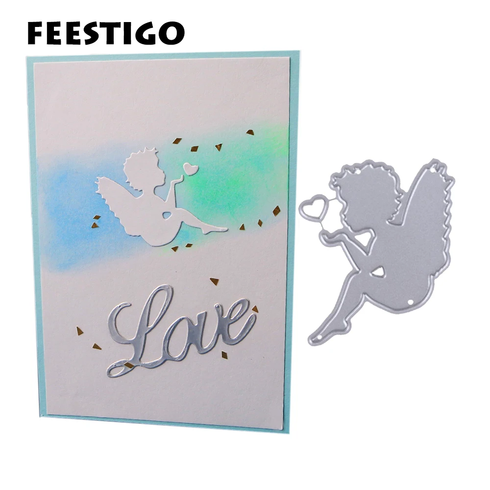 

Love Heart Angel Baby Metal Cutting Dies Diy Metal Scrapbooking Craft Embossing Die Cut for Card Making Paper Template cut Dies