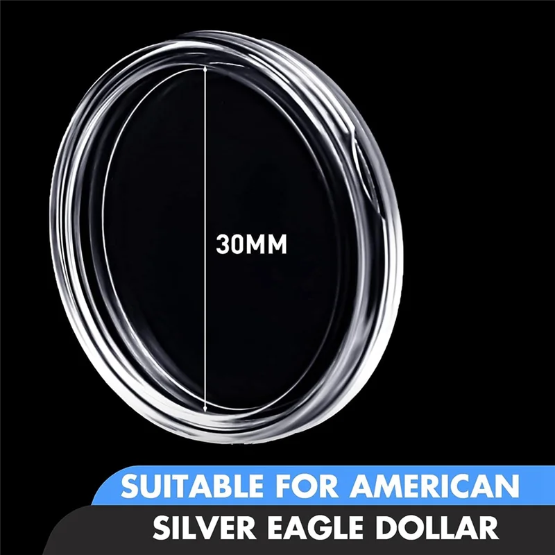 AS95-30 mm Münzkapseln, rundes Münzhalter-Etui aus Kunststoff mit Aufbewahrungsbox für Münzsammelbedarf (4er-Pack), langlebig
