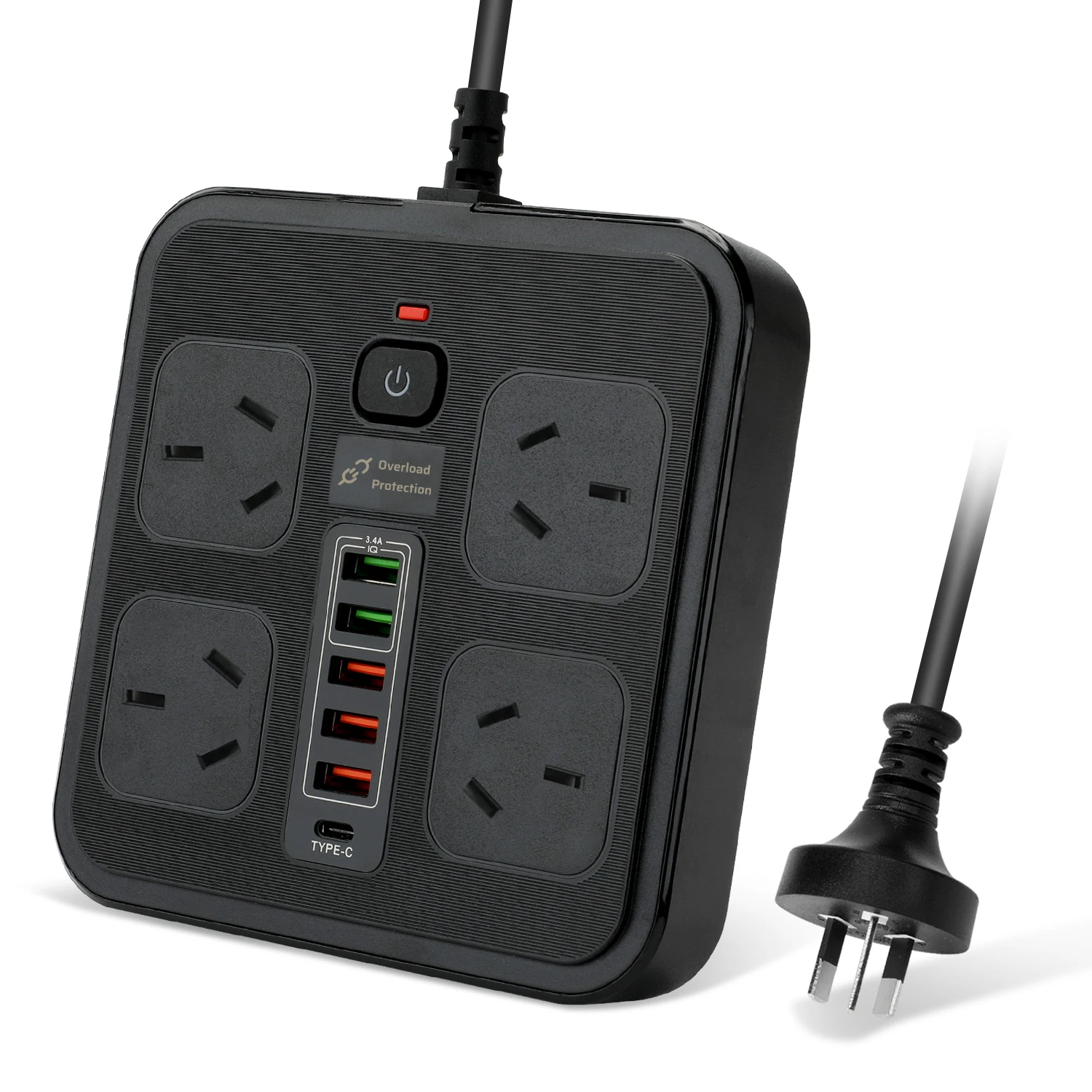 Imagem -03 - Tomadas Australianas Power Strip com Cabo de Extensão Soquete do Carregador Usb Protetor contra Surtos Plug au Filtro de Rede 10a 250v 3000w 2m