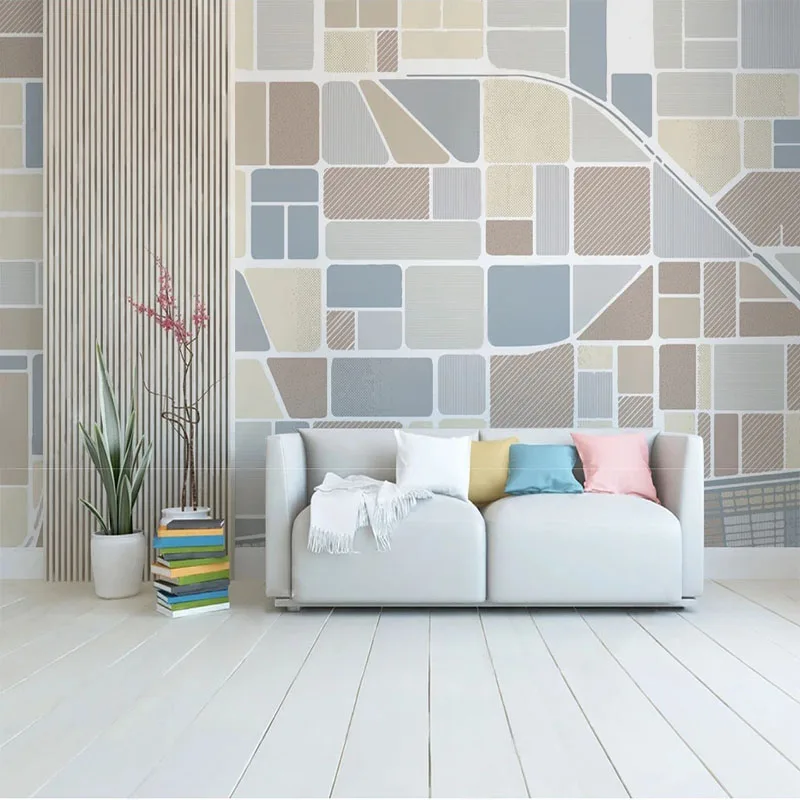 Custom 3D Mural Wallpaper Modern Minimalist Abstract Geometric Lines Light Luxury TV Background Wall Wallpaper Home Décor Tapety