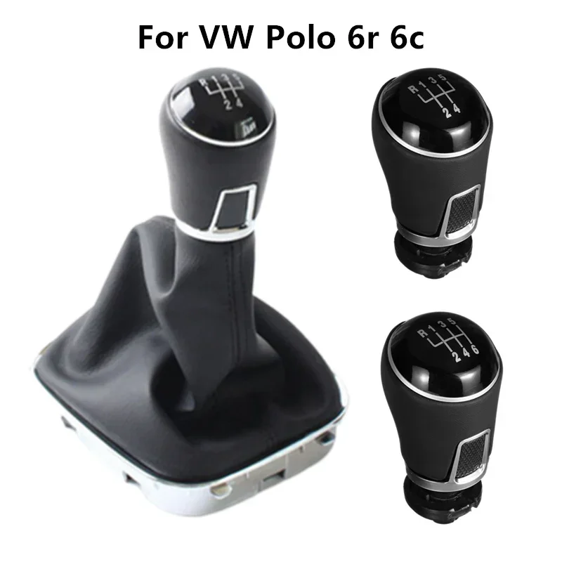 For Volkswagen VW Polo 6r 6c Hatchback Sedan 2011 2012 2013 2014 2015 2016 2017 2018 2019 Car  5 6 Speed Gear Shift Knob Gaitor