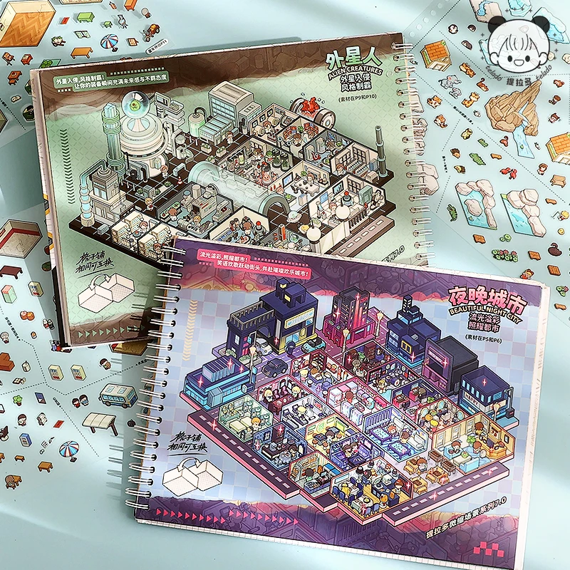 30 ورقة/حقيبة سعة كبيرة مصغرة ديوراما كتاب ملصقات لمكتب الإجهاد الإغاثة DIY بها بنفسك سجل القصاصات جراب هاتف دفتر ديكورا