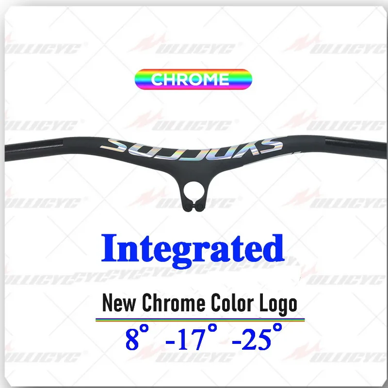 SYNCROS-Integrated MTB Handlebar, Chrome Logo, Carbon Fiber, Titanium Screws, FRASER IC SL, 8 -17 -25